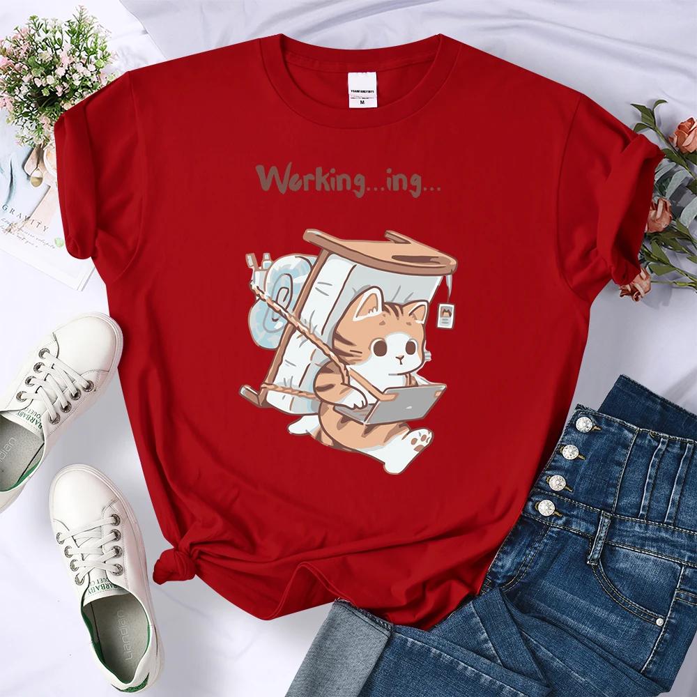 

A Sick Cat That Never Forgets To Work Print Unisex and Womens Short Sleeve TShirt Summer Casual Hip Hop Comfortable Top Clothes 4XL