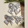 Large Pink and Gold Sequin Christmas Bow Ornament