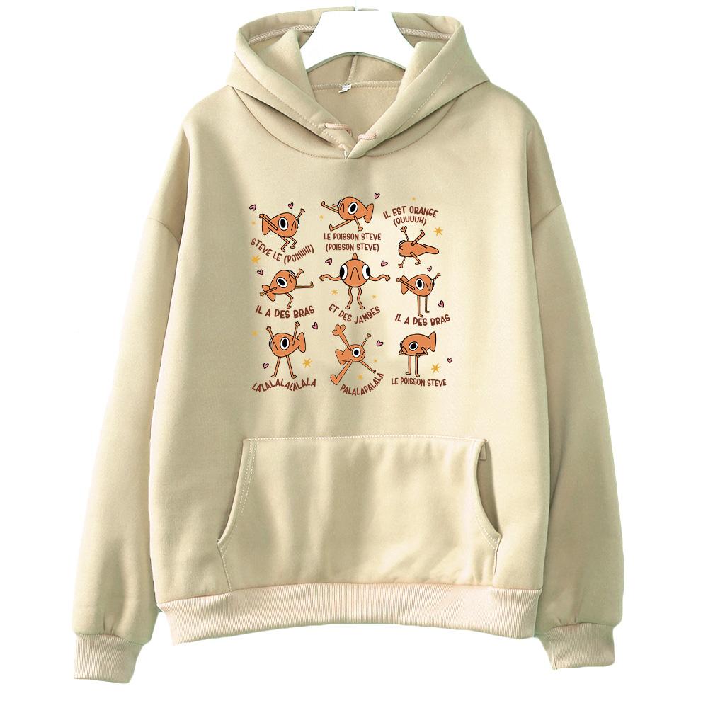 Le Poisson Steve Funny Fish Meme Hoodies Fashion Harajuku Humor Graphic Sweatshirts Men Women Oversized Casual Creative Pullover