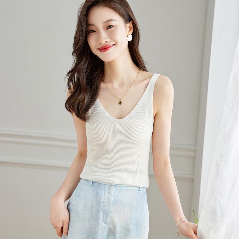 

Women s Mulberry Silk Blend Slim Fit Knitted Camisole Top L