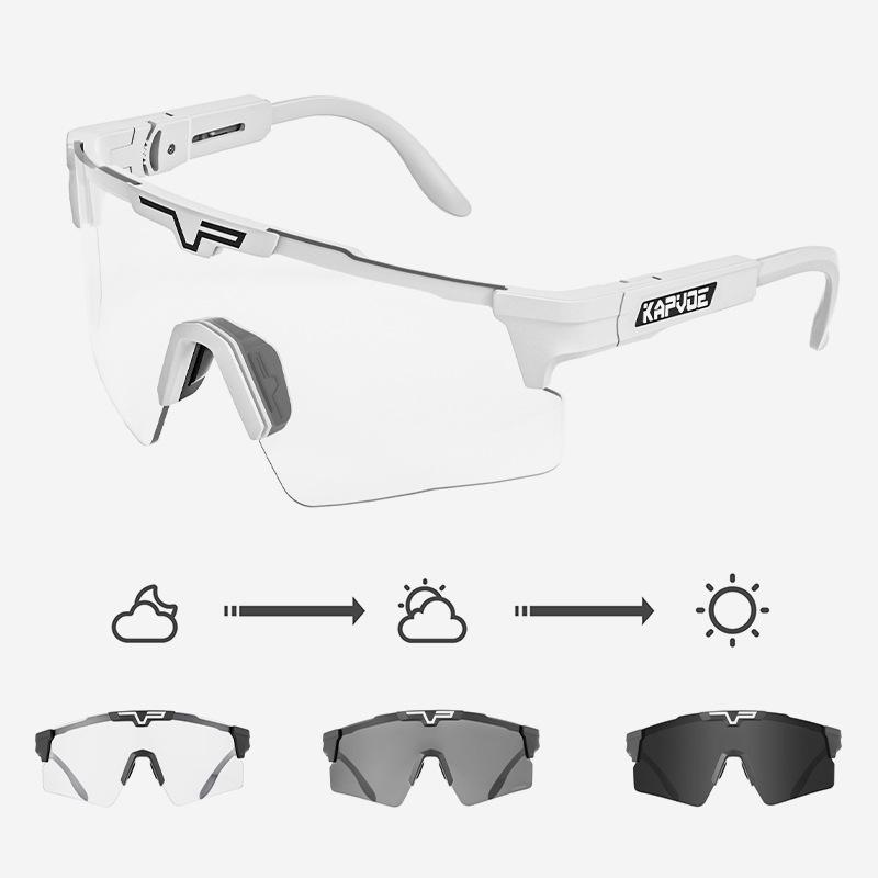KAPVOE Polarized Photochromic Cycling & Outdoor Sports Glasses with Adjustable Temple