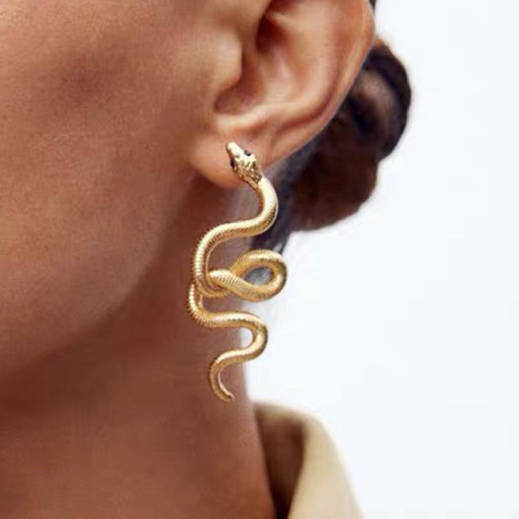 Fashion Metal Animal Snake Dangle Earrings ZAA New Women's Classic Vintage Earrings Daily Jewelry Accessories