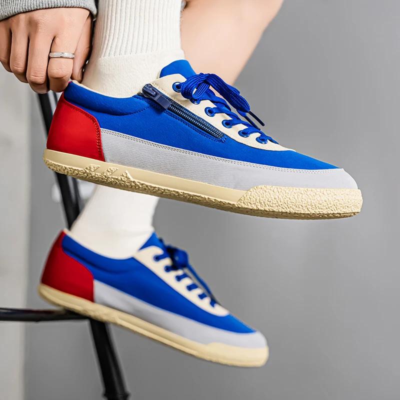 Men's Canvas Shoes Casual Breathable Non-Slip Walking Shoes Lightweight Comfortable Sneakers for Male