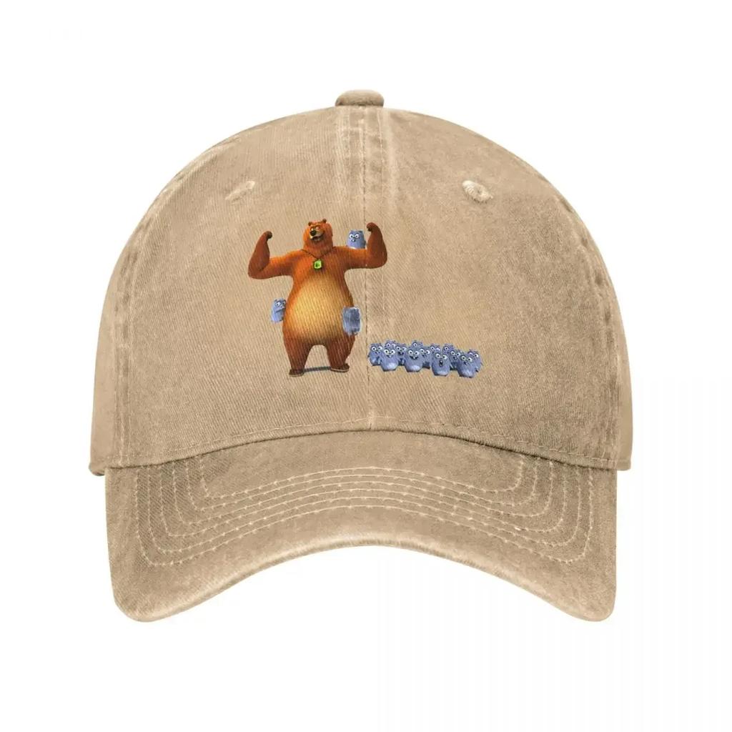 Vintage Happy Tabodi And Grizzy Baseball Caps Unisex Distressed Denim Headwear Cartoon Outdoor All Seasons Travel Hats Cap