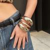 3/4/6/8Pcs Multilayer Exaggerated Cuff Bracelet Vintage Smooth Bracelet Set  Jewelry Accessories