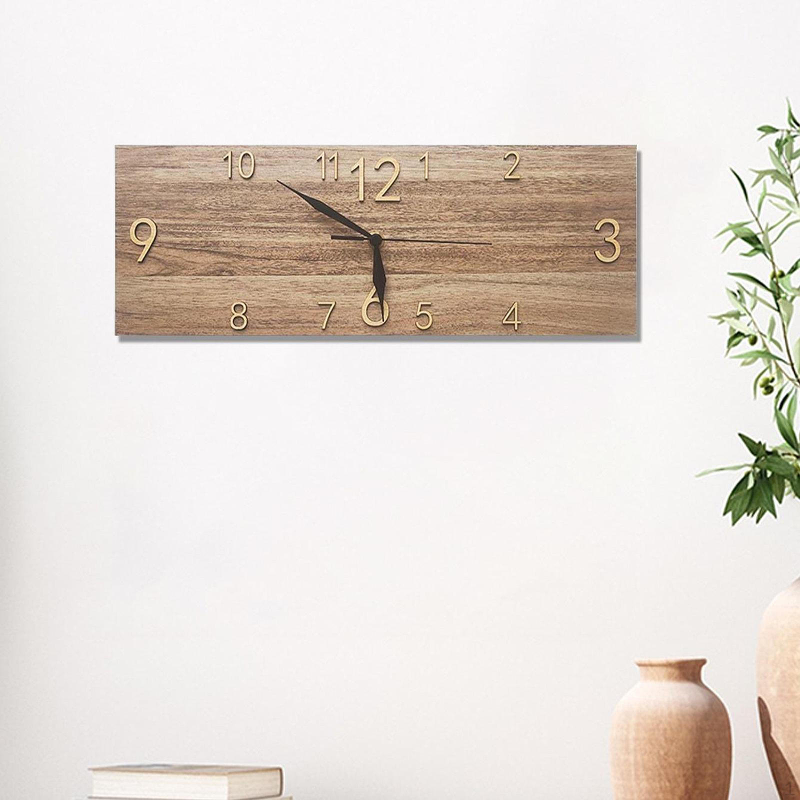 

Сільський настінний годинник Фермерський декор Мистецтво Ручна робота Ретро Прямокутний годинник Підвісний для дому Light Brown