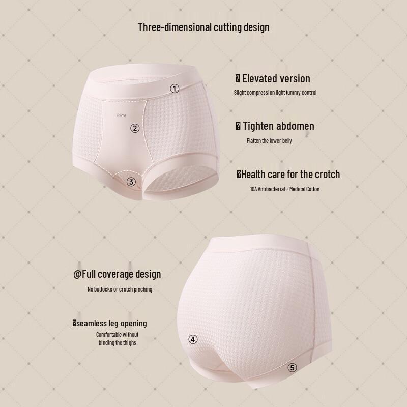 FENTENGCARE Women's High-Waist Tummy Control Underwear 3-Pack