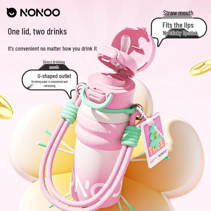 NONOO Kids Dual-Drink Insulated Water Bottle