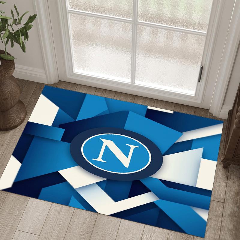 Napoli FC Design Crystal Velvet Carpet Cozy Non?Slip Printed Rug For Bedroom Living Room Entrance