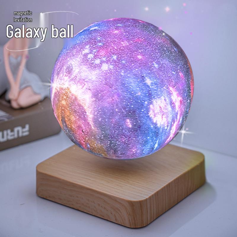 Magnetic Levitation 3D Galaxy Lamp: 14CM Starry Sky Atmosphere Ornament with Black Technology