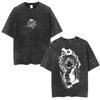 Anime The Seven Deadly Sins Lion's Sin of Pride Escanor Vintage Washed T Shirt Clothing Manga Retro Oversized T-shirts Unisex
