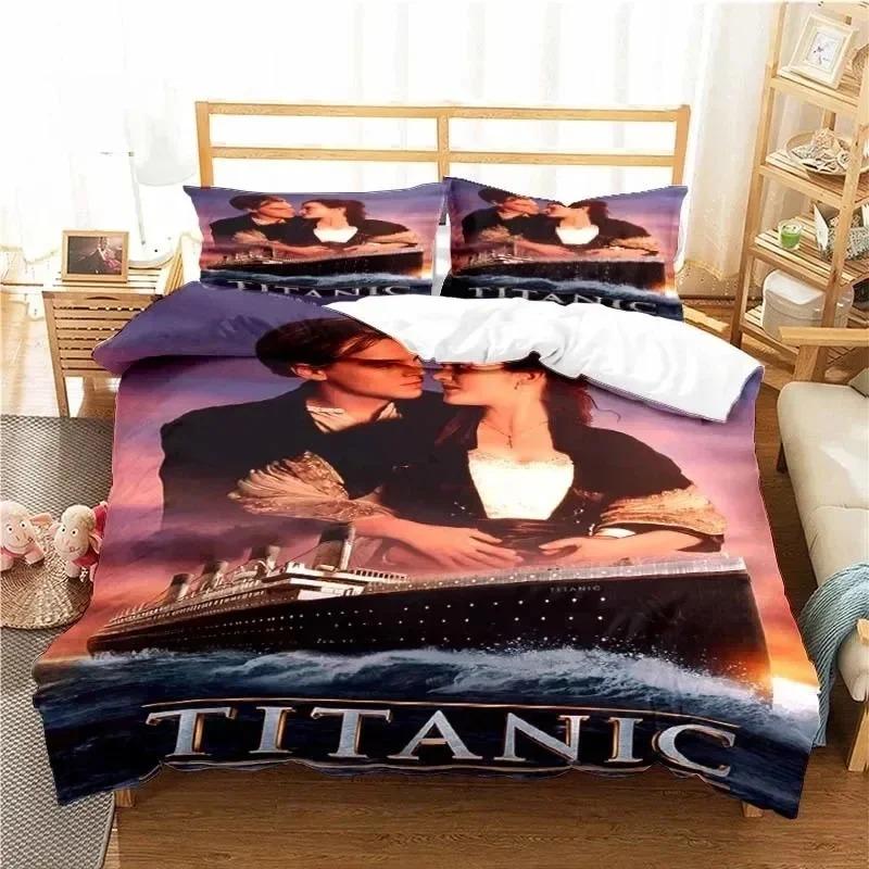 Movie Titanics Bedding Set Boys Girls Twin Queen Size Duvet Cover Pillowcase Bed Boys Adult Fashion Home Textileextile