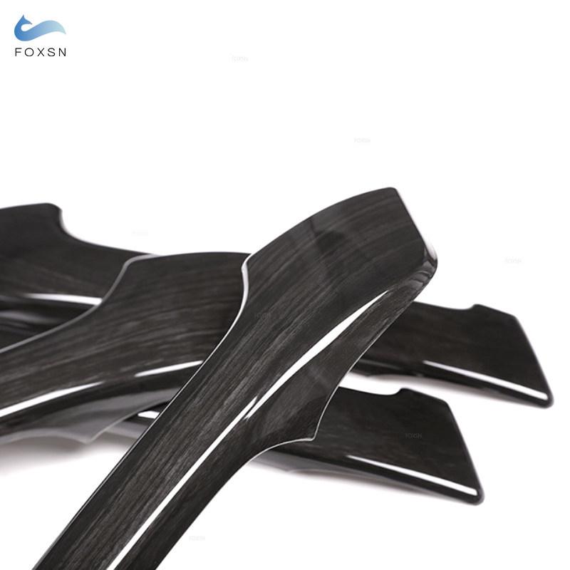 For Toyota Land Cruiser Prado FJ150 150 2010- ABS Chrome / Black Wood Style Car-styling Inner Door Pull Handle Cover Trim