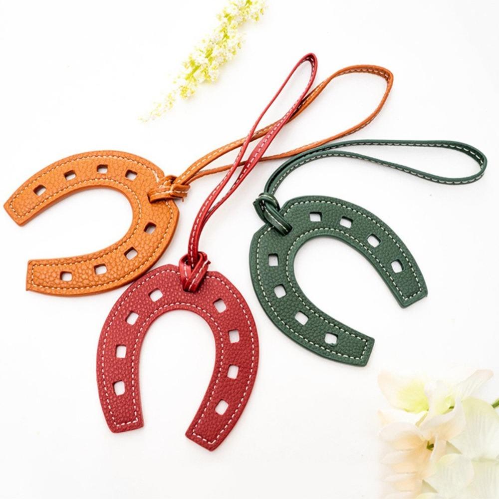 2PCS Fashion Key Chain Leather Purse Accessories Cute Horse Hoof  Pendant  School
