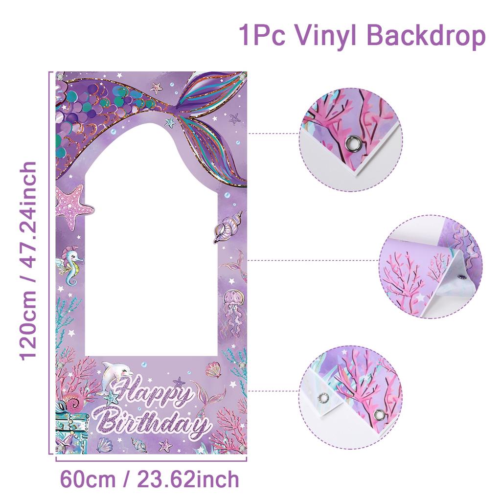 Zestaw naczyń jednorazowych Syrenka Talerze papierowe Kubki Mała Syrenka Dekoracje na przyjęcie urodzinowe Dziewczęce Baby Shower Artykuły imprezowe