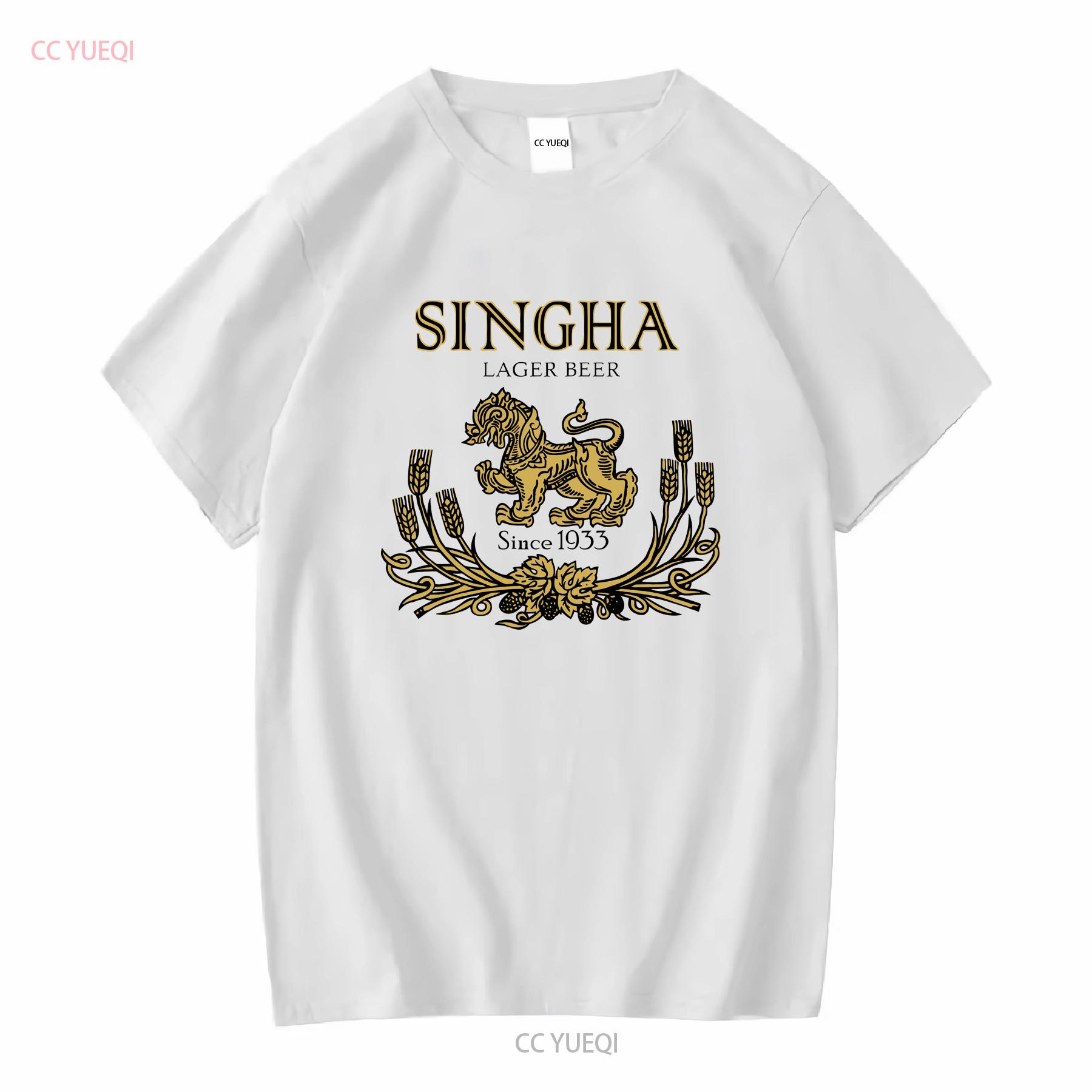 Singha Bier T-Shirt Thailand Grau Khaki Weiß Gelb S XXXL Kostenloser Versand in die USA lange oder kurze Ärmel Vintage Gewaschene Mode XL white