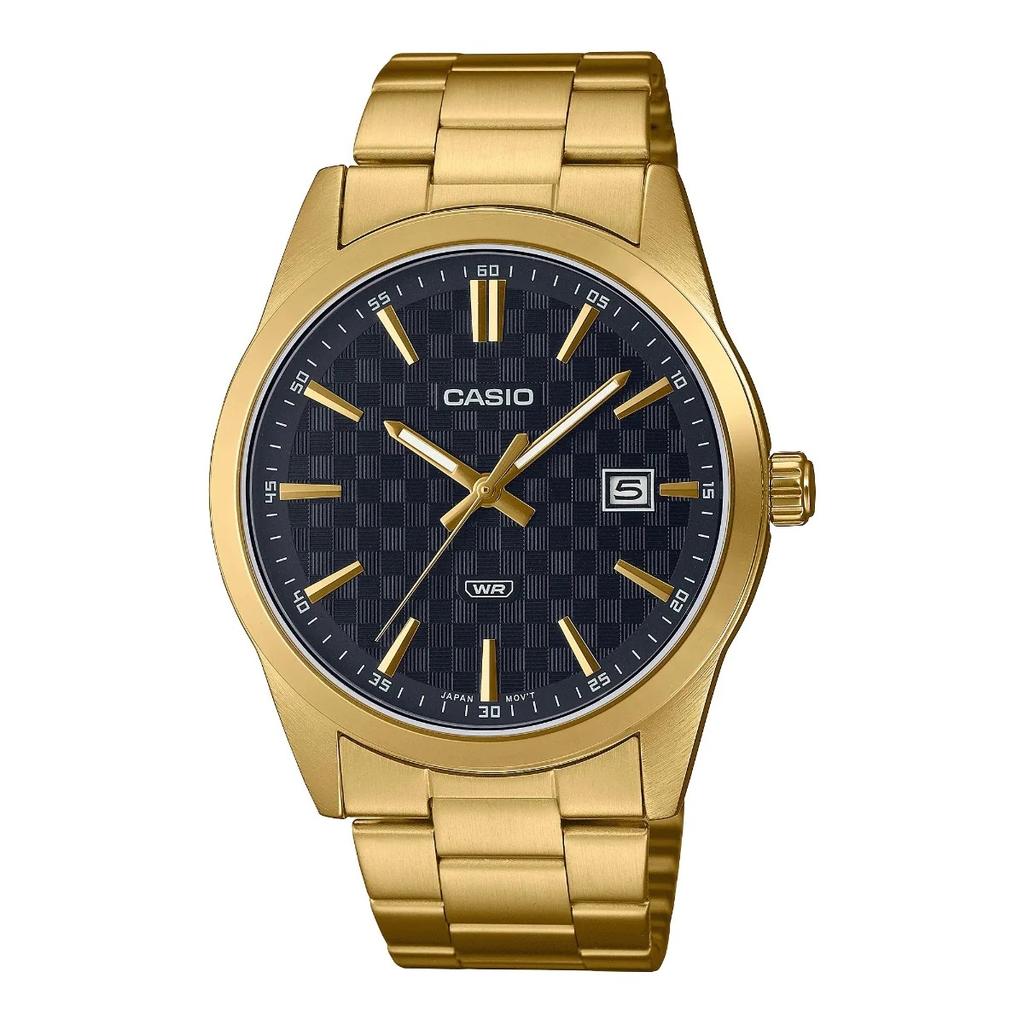 Casio KOLLEKTION Mod. DATUM GOLD - CARBON-OPTIK - SCHWARZ MTP-VD03G-1AUDF