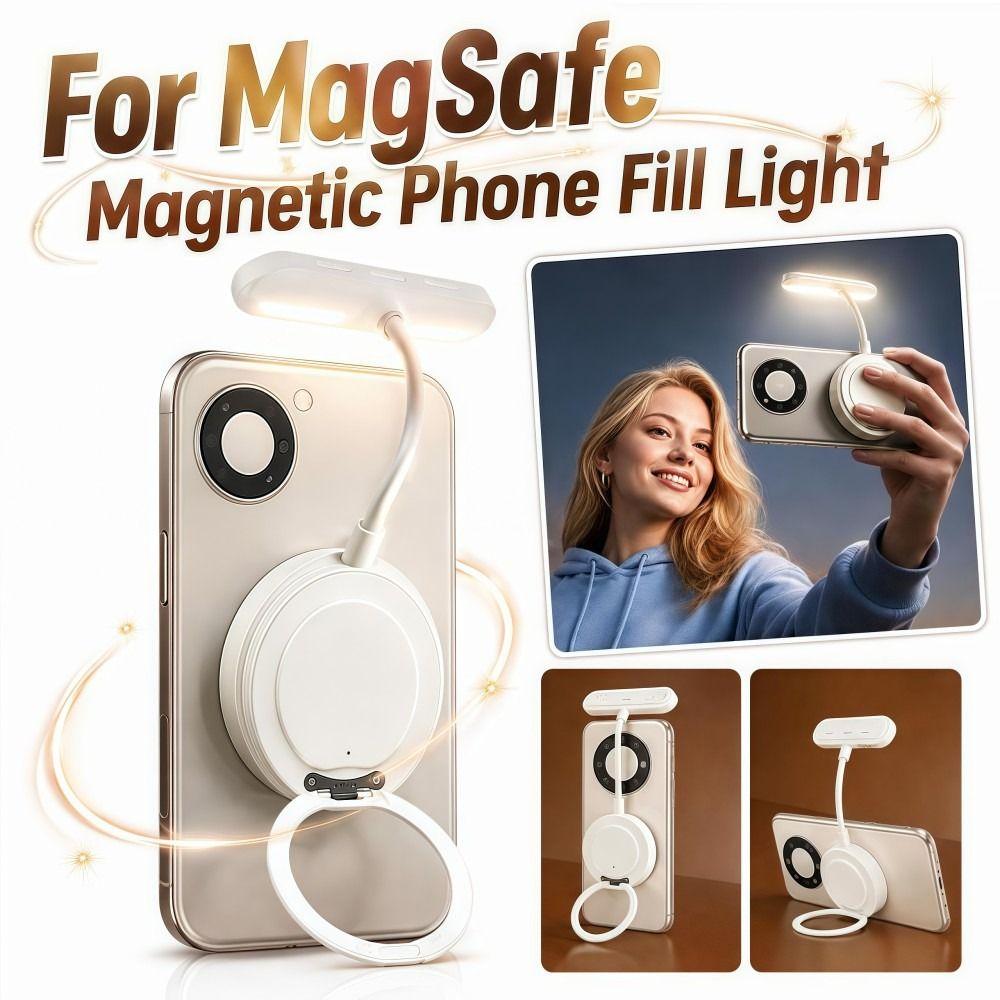 Luce Riempimento Magnetica per Telefono Multi-Angolo Ricaricabile Flessibile Anello Luminoso per Selfie Fotografia