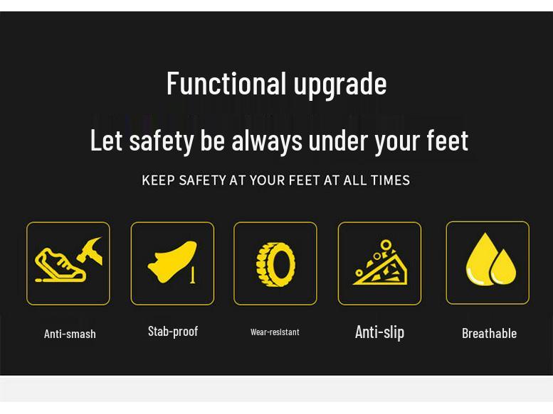 Men's Safety Work Shoes - Anti-Smash, Anti-Puncture, Anti-Scald, Wear-Resistant, Non-Slip, Soft Sole, Breathable Welding Footwear