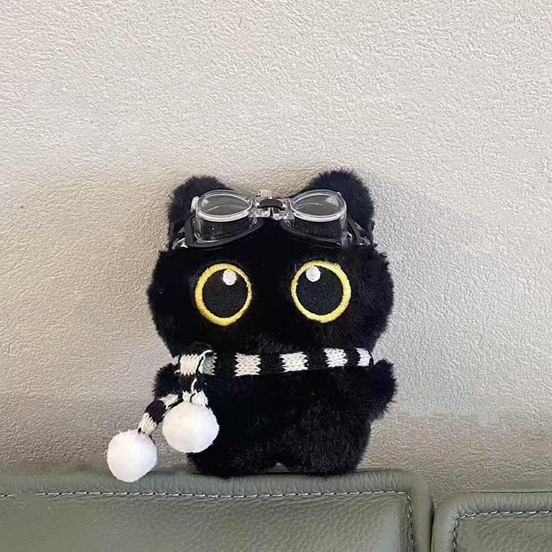 

Creative Plush Little Black Cat Pendant Cute Cat Keychain Exquisite Backpack Decoration Accessories