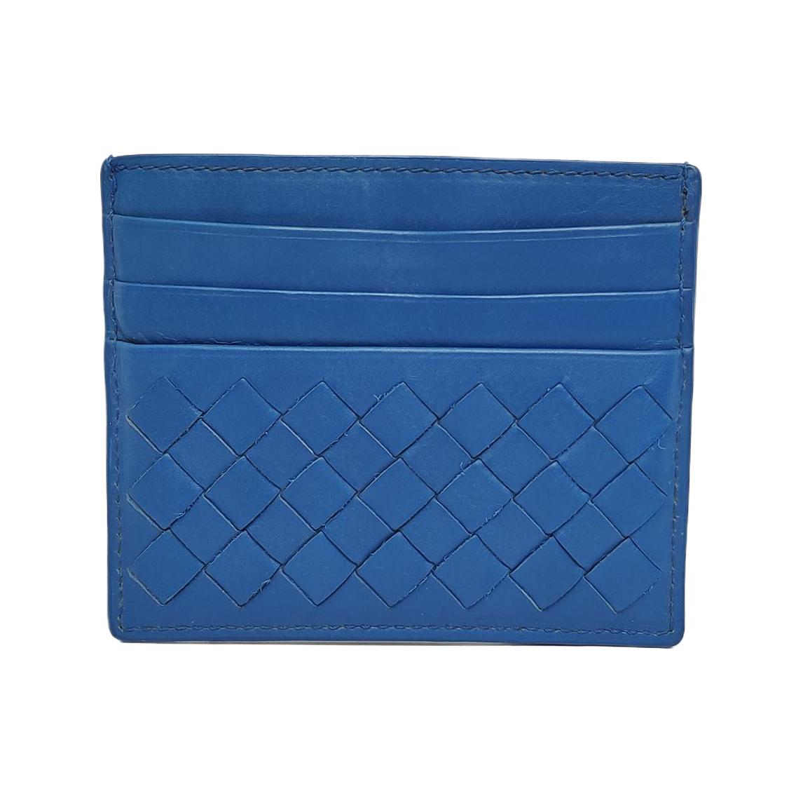 [Pre-Owned] Blue Leather Card Holder - Excellent #RPHNBB ONE SIZE