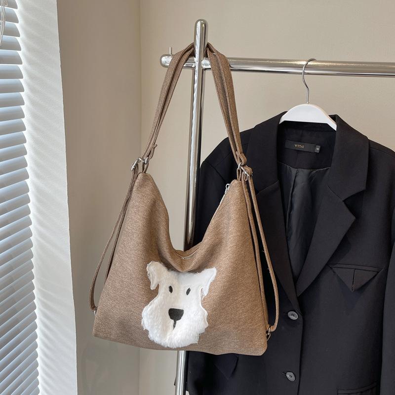 

High-end fashion tote bag women s new large-capacity casual shoulder bag niche backpack темно-коричневого