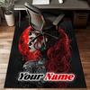 1PC Custom Name Gothic Red Hair Beauty Theme Floor Mat Ideal for Living Room, Game Rooms, Office, Bedroom,Floor Mat Playful Design1