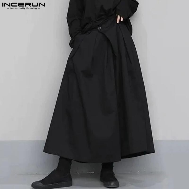 

INCERUN Мужские однотонные плиссированные укороченные широкие брюки