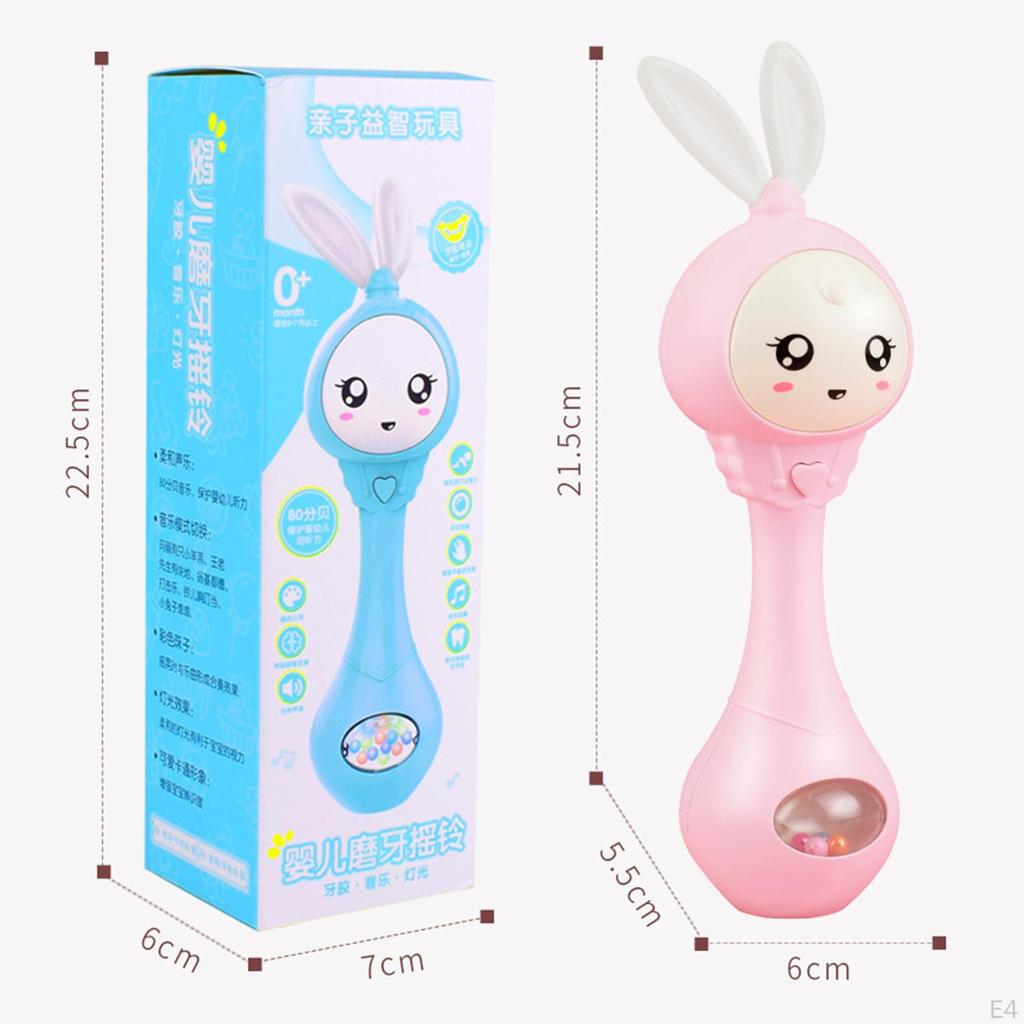 Cartoon Baby Shaking Rattle Hand Bell Music Light Teether Toy