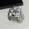 Armlet Exaggerated Flower Bangle Geometric Women's Wrist Jewelry Metal Flower Bracelet  Daily