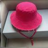 Fashion Fisherman Hats Foldable Bob Bucket Hat with Big Brim Sunscreen with Adjust Chin Rope Caps Beach Fishing Gorras Hat Women