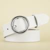 Belt Women'S Leather Belt, Women'S Round Buckle Cowhide Belt, Belt Women'S
