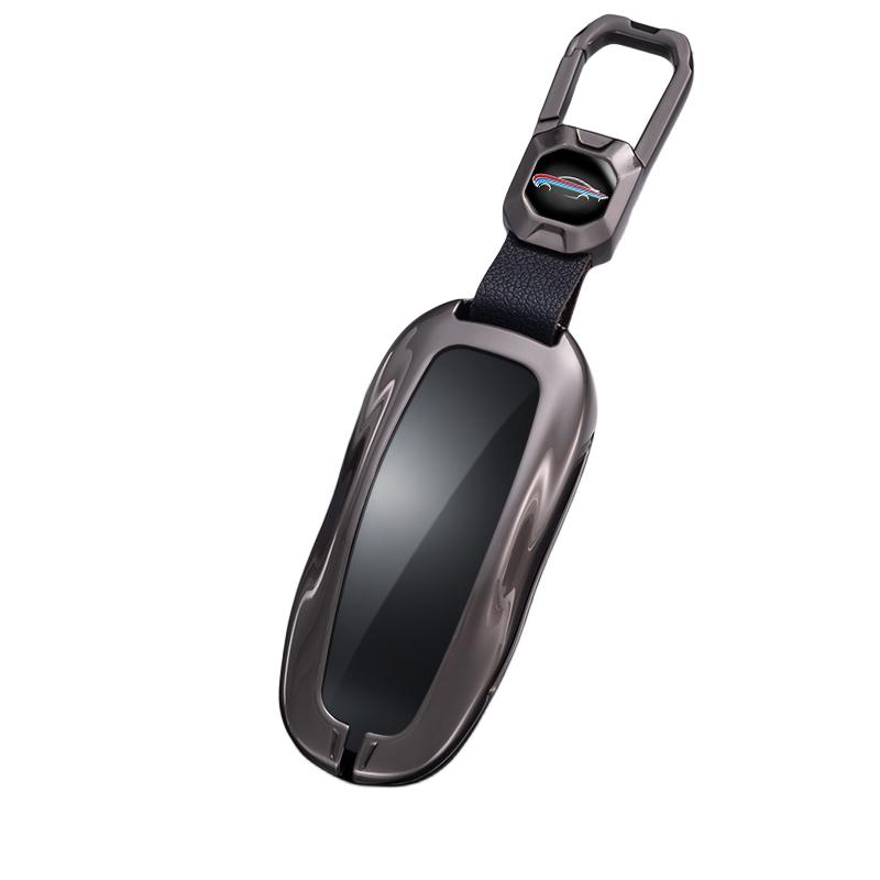 Fashion Metal Auto Intelligent Key Fob Case Cover Remote Fit For Tesla Model 3 Model Y Key Fob Housing Bag Mount Protector Auto Accessories