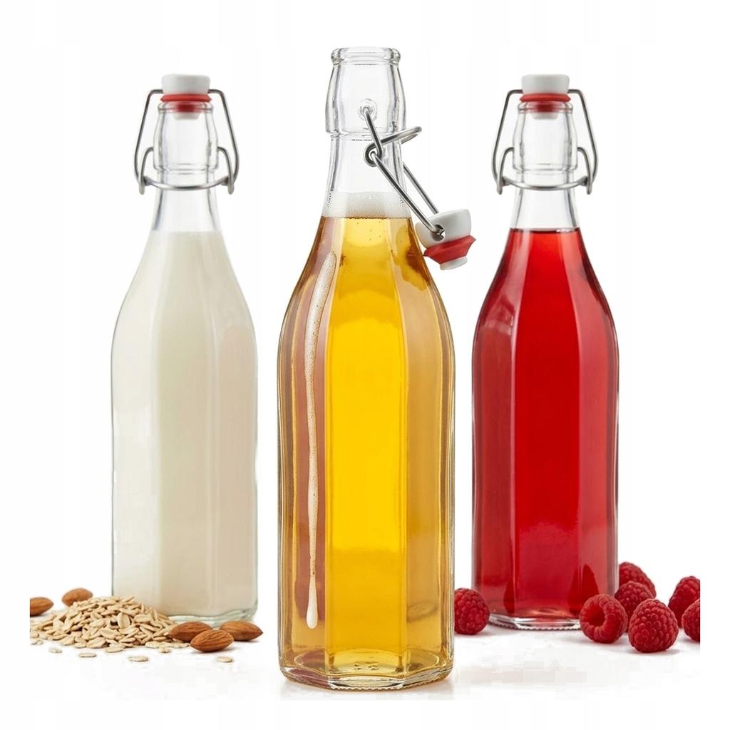 6X COSTOLATA Bottle 750ml with MECHANICAL CORK Bottles for Tinctures 0.75l