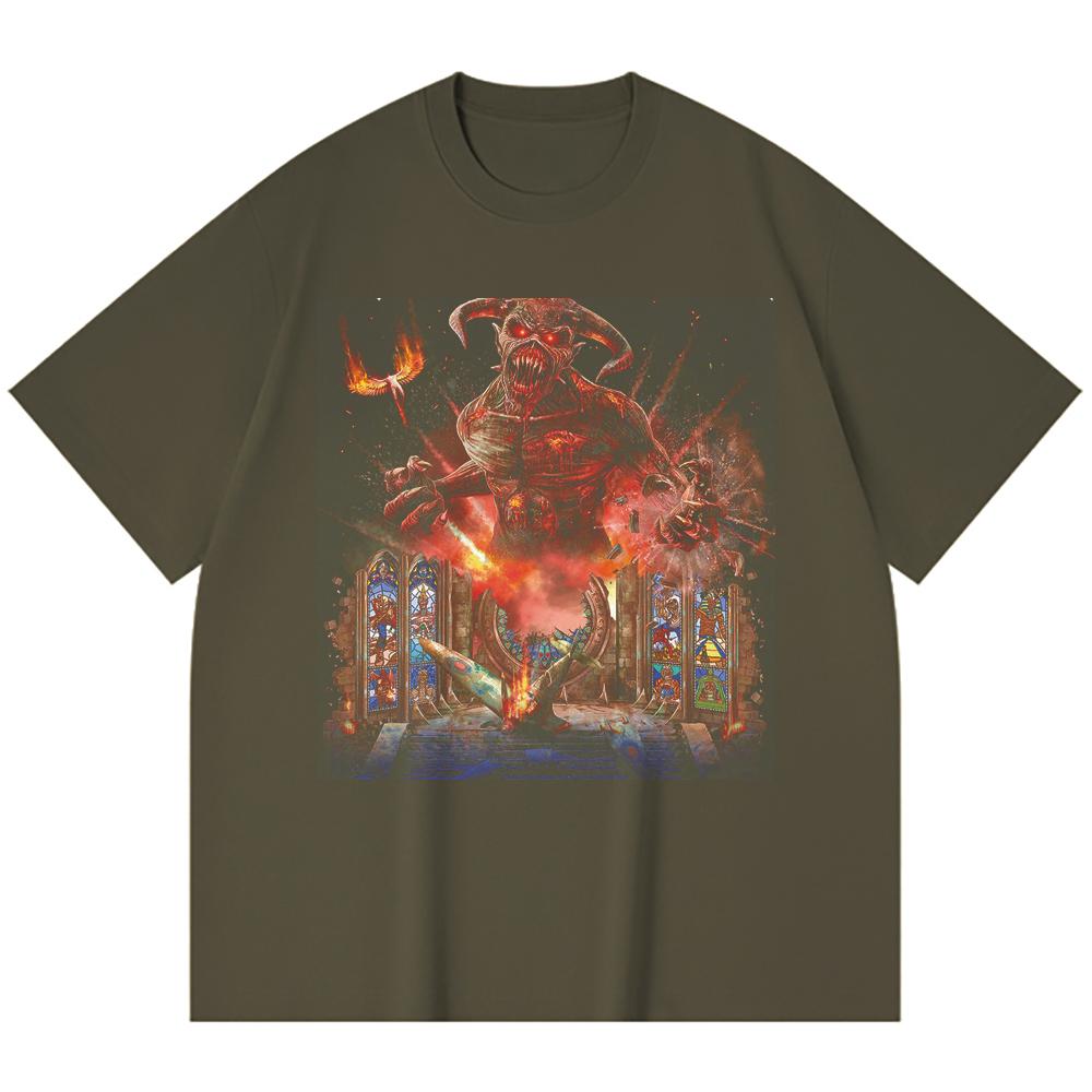 230 Gsm 100% Cotton Heavy Metal T-Shirt  Rock Band Popular Music Print Unisex Heavy Cotton T Shirt