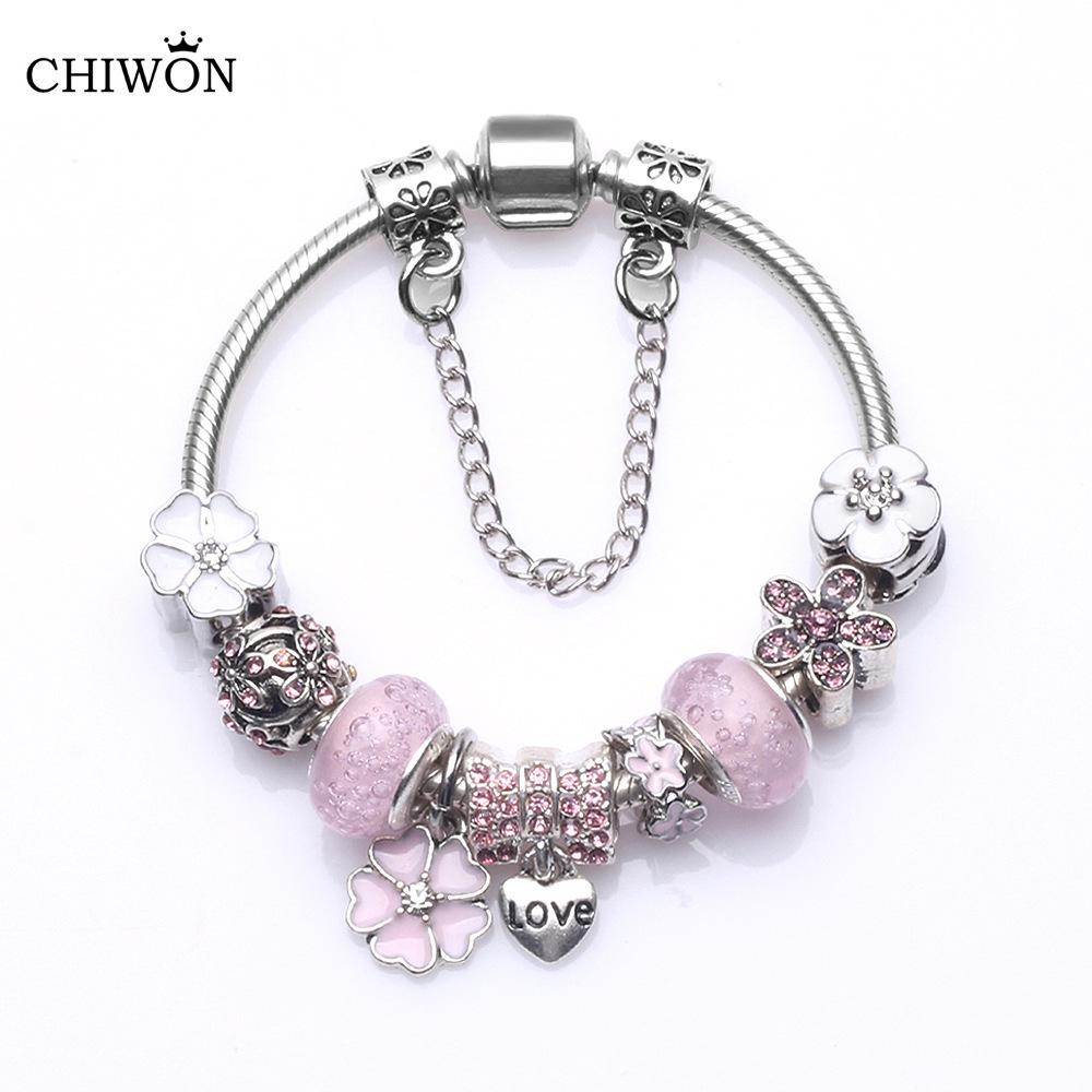 

Европейский и американский браслет Панджия в стиле ретро, сделай сам, с бусинами из пузырчатого стекла 18 cm chain розовый