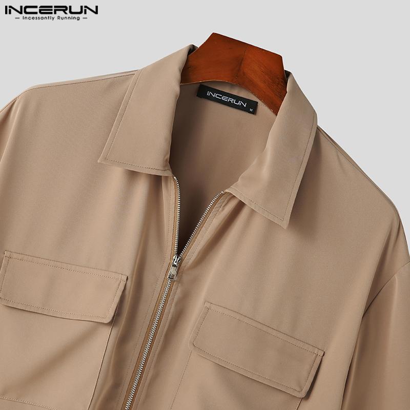 INCERUN Letní ležérní pánská košile s krátkým rukávem