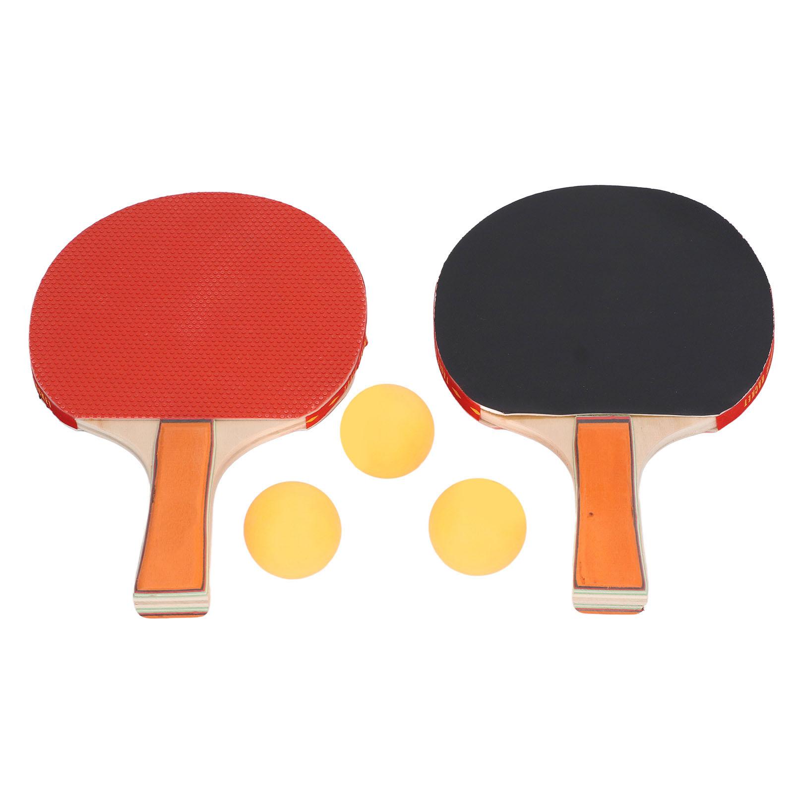 Ping Pong Paddle Handshake Set Table Tennis Paddle Kit Pack of 2 Rackets 3 Table Tennis Balls
