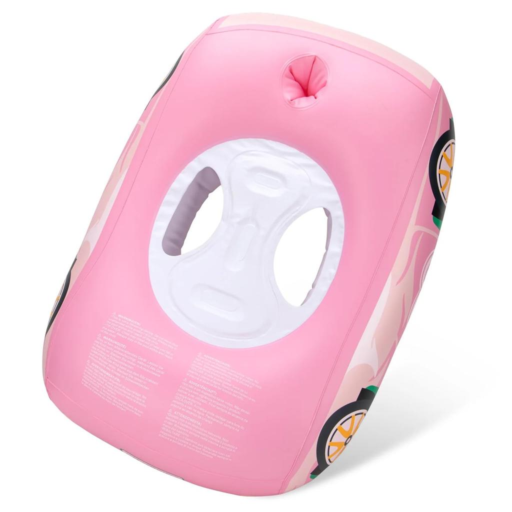 Cute Baby Float with Foot-Opening Design, Perfect for Summer Days, Beaches, Pools, and Water Play, Ages 1-4, Includes Hand Pump (Pink Water Gun