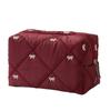 Large Capacity Makeup Organizers with Quilted Bowknot Accent and Multiple Divisions for Efficient Travel