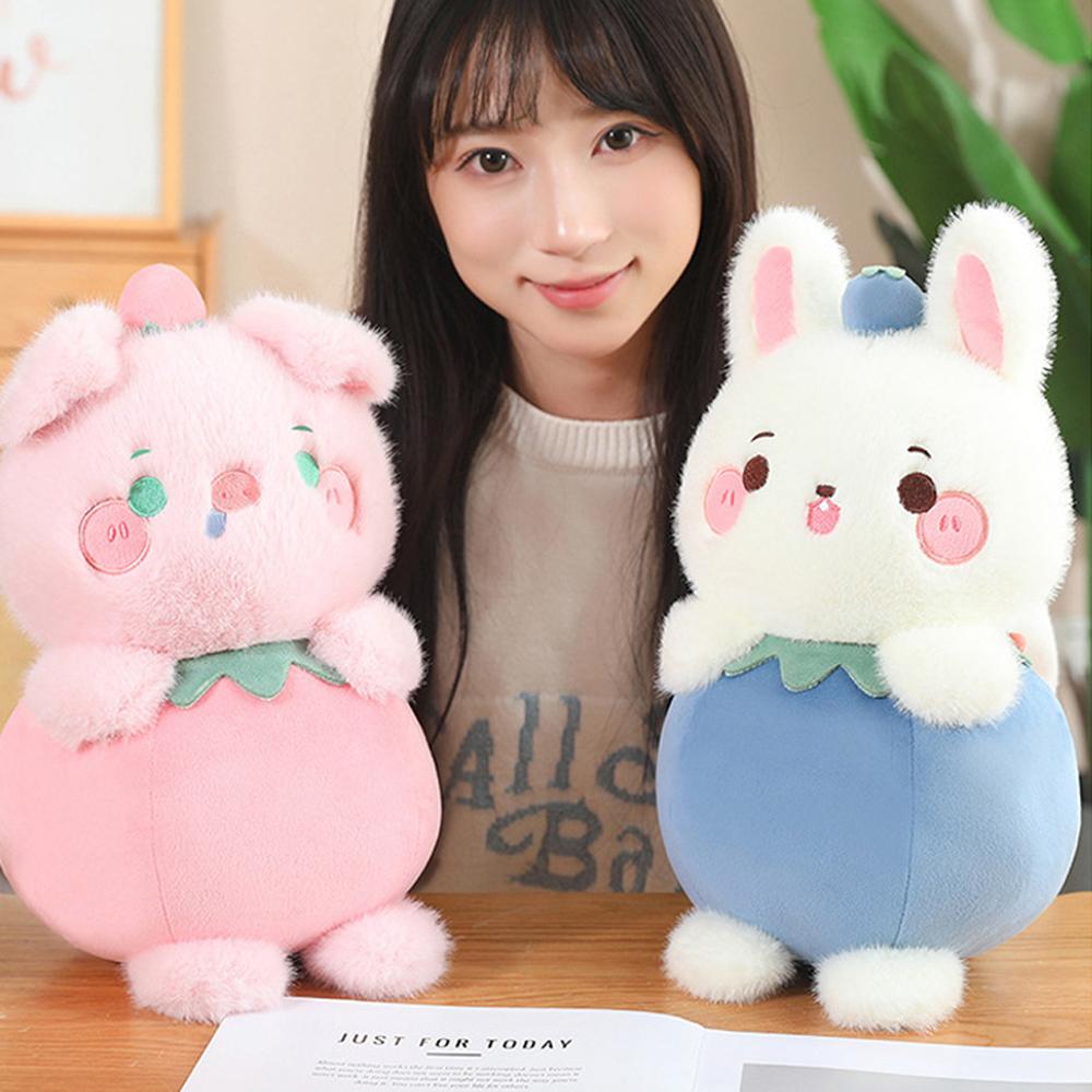 Pig Fruit Animal Plush Toy Dog Rabbit Stuffed Doll Pumpkin Capybara Plush Doll  Christmas Gift