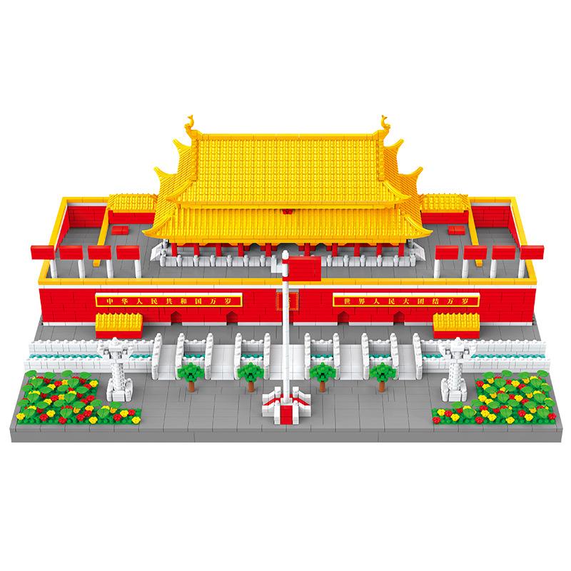Tiananmen Square Building Block Micro-Drilling Small Particles Into High Difficulty Assembly Male National Style Building Compatible Lego