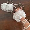 Elastic Strappy Bow Gloves Sleeves Ruffled Wrist Cuffs Fashion Lace Fingerless Oversleeve  Lolita