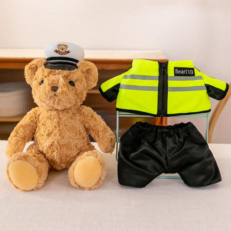 Traffic Police Bear Doll Iron Cavalry Police Doll Police Officer Plush Toy Public Security Doll Traffic Safety Publicity Supplies
