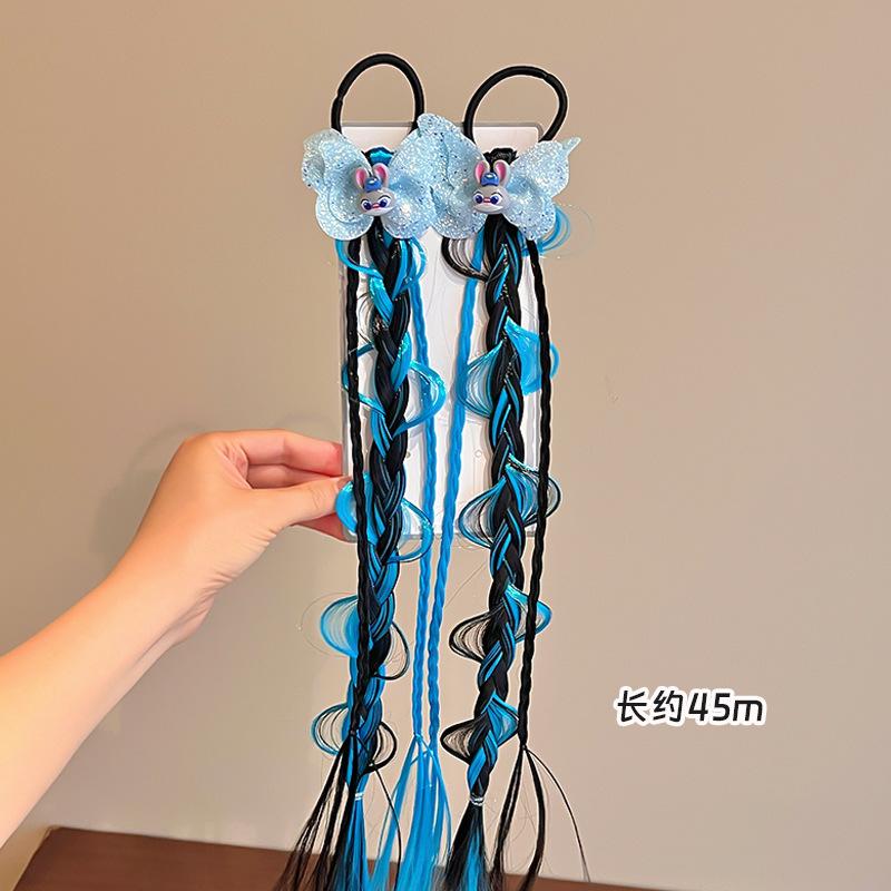 Child Rabbit Police Officer Wig Braid Baby Braid Dirty Boxing Twist Braid Colored Headband Hair Rope Sweet Cool