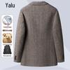 Yalu Men's Goose Down Wool Blend Business Casual Blazer