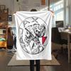 AFC Ajax Amsterdam Printed Flannel Blanket, soft throw for bedroom sofa, washable,soccer fan merchandise, great gift.