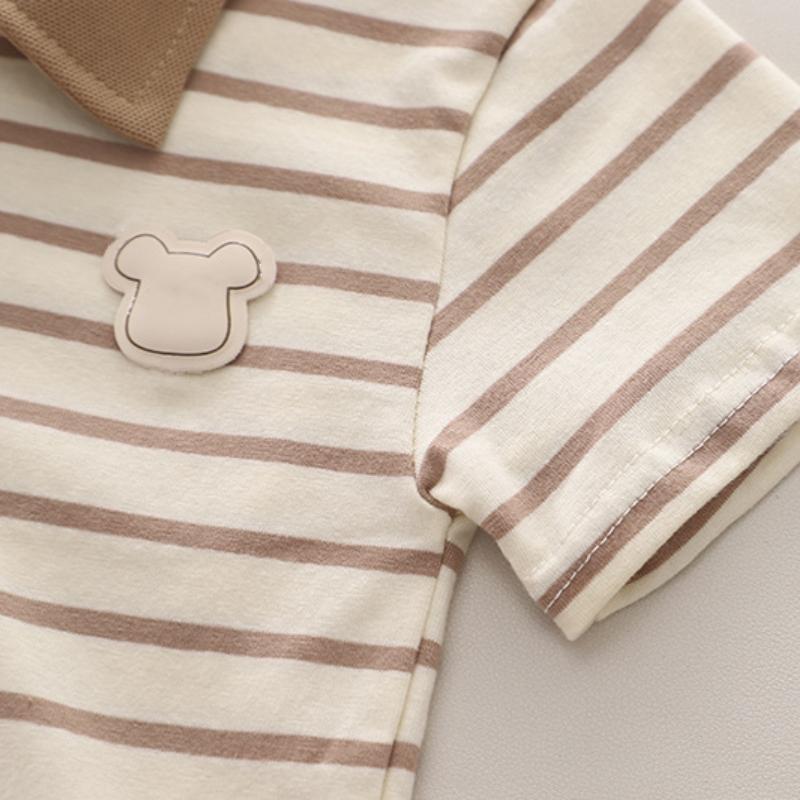 2Pcs/Set Boys Polo Shirts+Shorts Clothes Stripe Sets Summer Child Casual T-shirts Shorts Sports Suit For Baby Tracksuits Kids Outfits Set