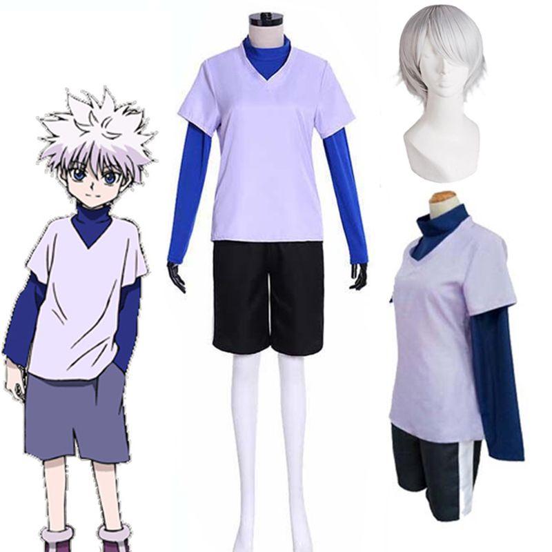 Hunter×hunter Anime Killua Zoldyck Cosplay Costume Uniform Suit Full Outfit Set