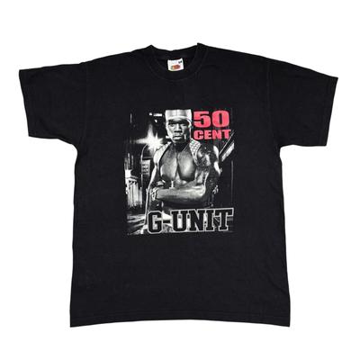 Vintage 50 Cent Shirt Black Y2K Tour Concert Hip Hop Band T-Shirt Rap Tee G Unit
